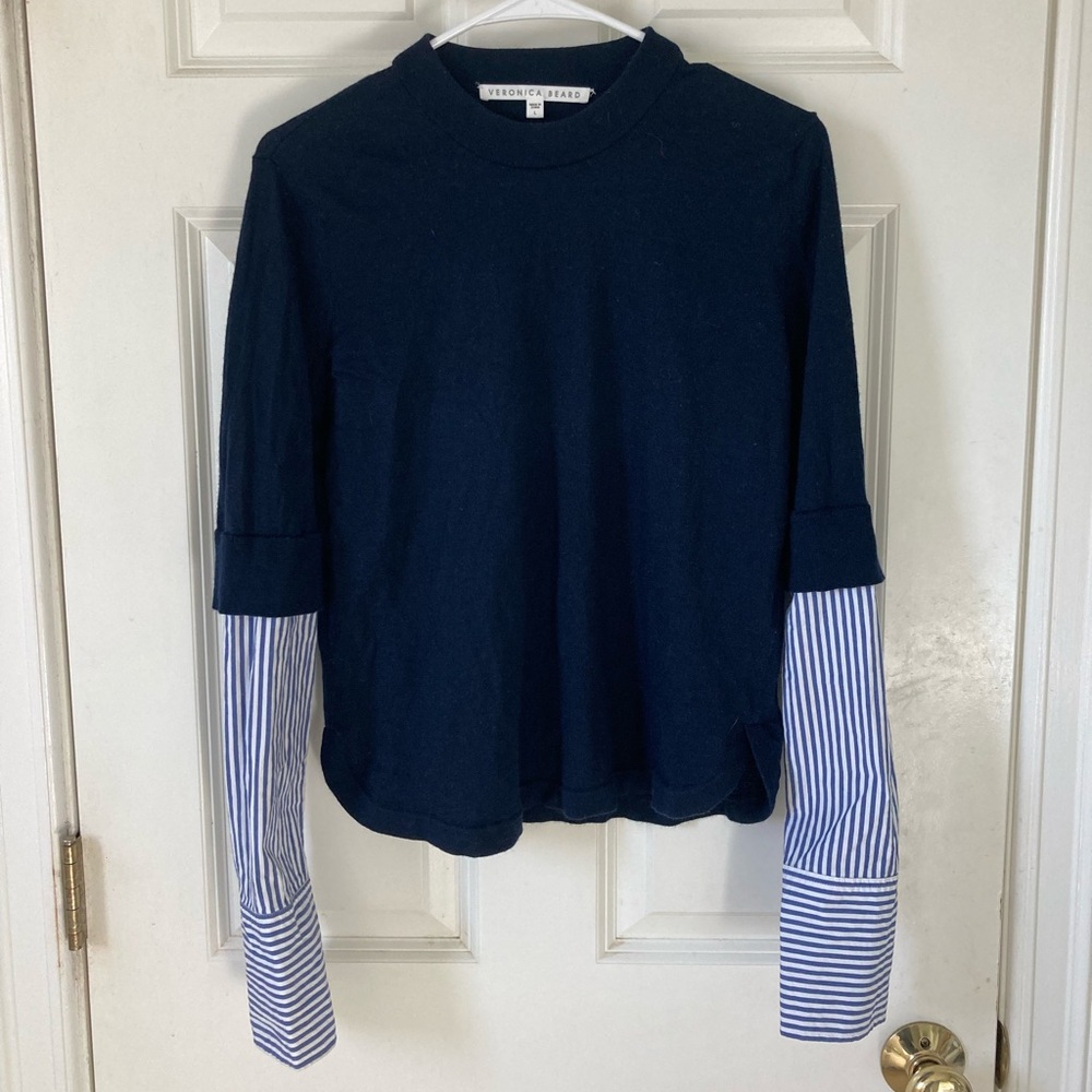 Veronica beard sweater with shirt sleeves